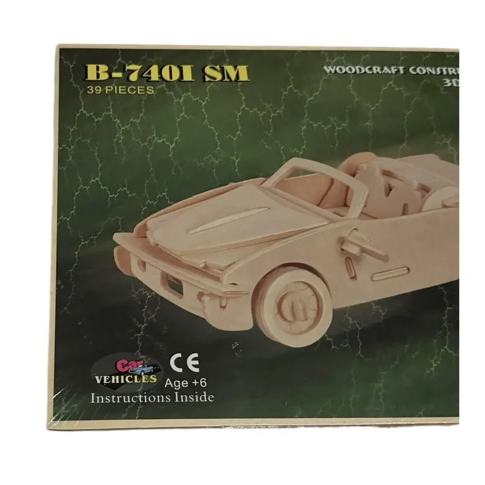 Woodcraft Puzzle Construction Kit 3D Puzzled B7401SM Sports Car 1020 Car‎ Auto